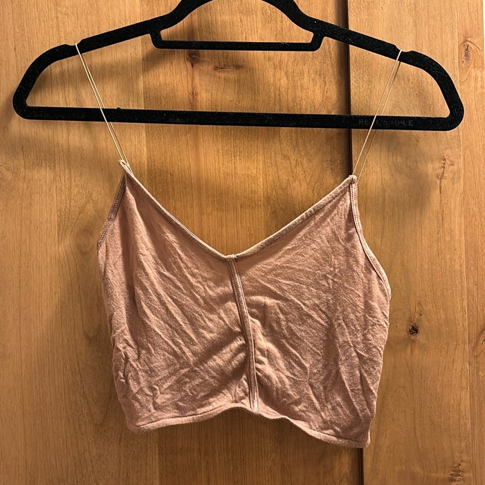 Joah Brown Cropped Cami with Skinny Straps